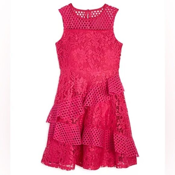 US Angels  Girls Pink Sleeveless Party Dress Size 14 - Picture 1 of 5
